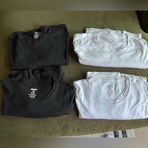 True Classic Men's Short Sleeve Crew Neck Tee - Black & White (4 shirts)